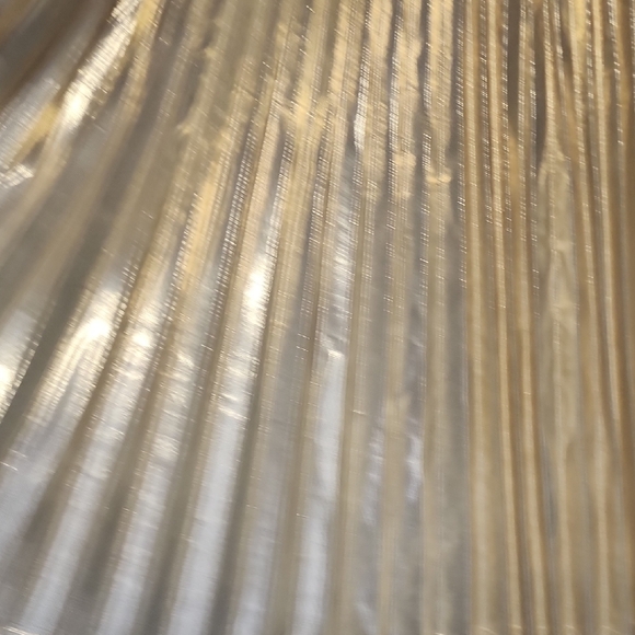 Banana Republic Metallic Gold Pleated Midi Skirt Size L - Picture 6 of 12